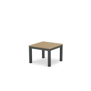 Table d'appoint de jardin en aluminium en polywood anthraci…