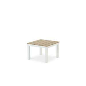 Table d'appoint de jardin en aluminium en polywood blanc