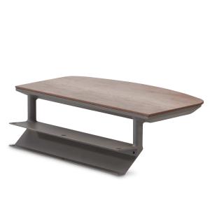 Table d'appoint de jardin modulable taupe et imitation bois