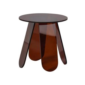 Table d'appoint design en acrylique marron