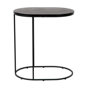 Table d'appoint en chêne, pieds en métal, Noir