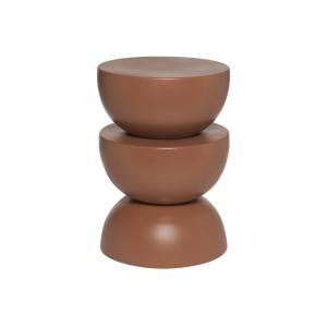 Table d'appoint en métal, terracotta, D32 x h 46,5cm