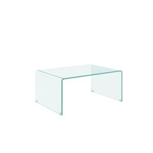 Table d'appoint en verre courbe 80x45x35 cm