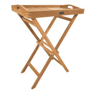 Table d'appoint pliable avec plateau amovible, teak