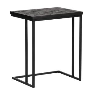 Table d'appoint rectangulaire en bois et métal noir