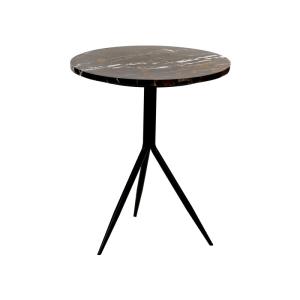 Table d'appoint ronde 40cm en marbre marron