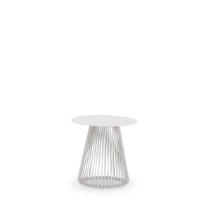 Table d'appoint ronde 45cm en aluminium beige