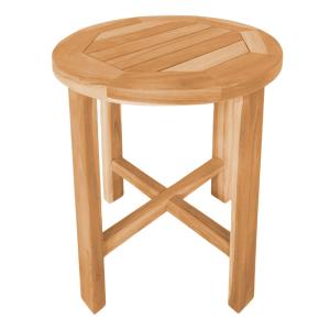 Table d'appoint ronde, bois de teak