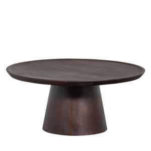 Table d'appoint ronde en bois D90cm bois foncé