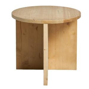 Table d’appoint ronde en bois de sapin couleur marron clair…