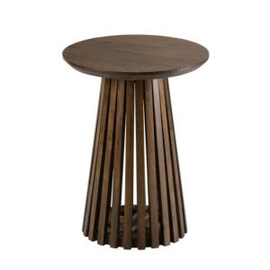 Table d'appoint ronde en bois moderne naturel