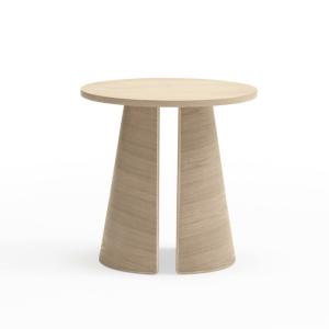 Table d'appoint ronde en bois style moderne beige