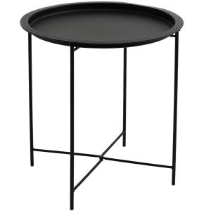 Table d'appoint ronde en métal noir 47x47x51cm