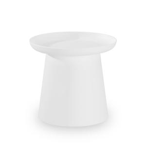 Table d’appoint ronde en polypropylène 50cm diam blanc