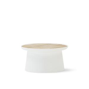 Table d'appoint ronde en polypropylène blanc avec plateau e…