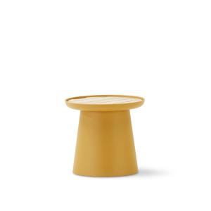 Table d'appoint ronde en polypropylène jaune avec plateau e…