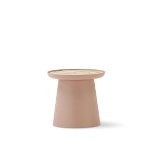 Table d'appoint ronde en polypropylène rose plateau en bois…