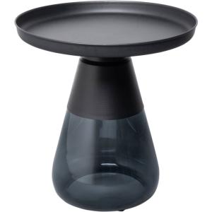 Table d'appoint ronde en verre et acier noir D50