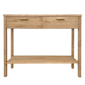Table d'entrée en bois avec 2 tiroirs et étagère marron 85x…
