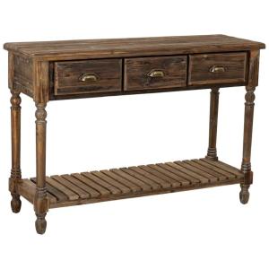 Table d'entrée en bois avec 3 tiroirs 120x38x81h cm
