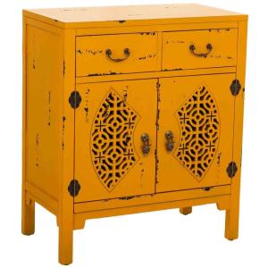 Table d'entrée en bois en jaune 66x36x78h cm