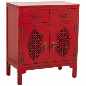 Table d'entrée en bois en rouge 66x36x78h cm