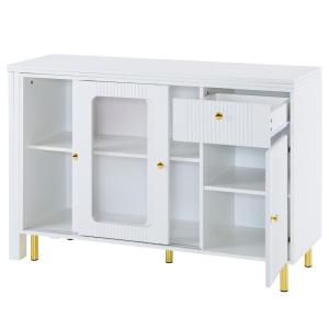 Table d’extérieur blanche avec rangements intégrés