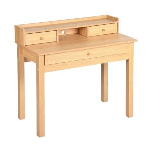 Table d’extérieur en bois clair avec tiroirs