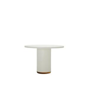 Table d'extérieur en microciment blanc cassé, 110 cm