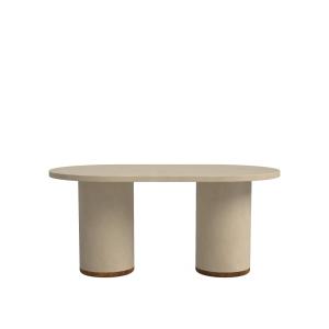 Table d'extérieur en microciment couleur sable, 160 cm