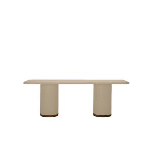 Table d'extérieur en microciment couleur sable, 180 cm