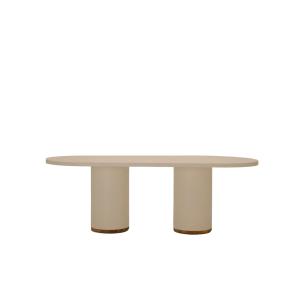 Table d'extérieur en microciment couleur sable, 220 cm