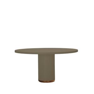 Table d'extérieur en microciment couleur terre, 150 cm