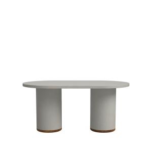 Table d'extérieur en microciment gris pierre, 160 cm