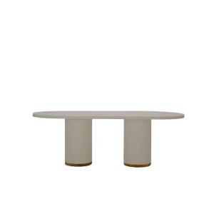 Table d'extérieur en microciment gris pierre, 180 cm