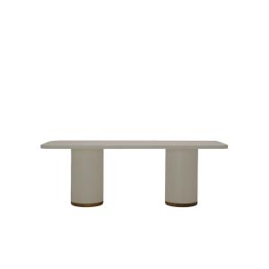 Table d'extérieur en microciment gris pierre, 200 cm