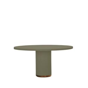Table d'extérieur en microciment vert olive, 150 cm
