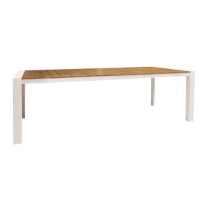 Table d'extérieur en polywood et aluminium blanc 230cm