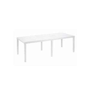 Table d'extérieur extensible en pvc blanc 150x90h72 cm