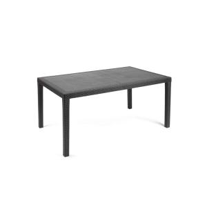 Table d'extérieur fixe en pvc anthracite 138x78h72 cm