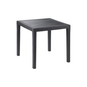 Table d'extérieur fixe en pvc anthracite 80x80x72 cm