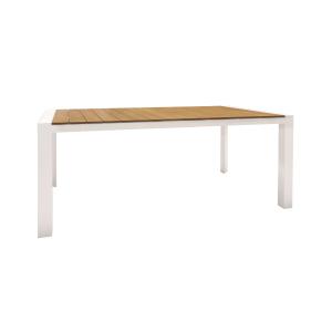 Table d'extérieure en polywood et aluminium blanc 180cm