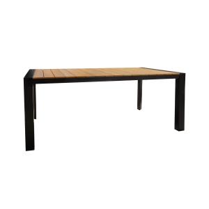 Table d'extérieure en polywood et aluminium noir 180cm