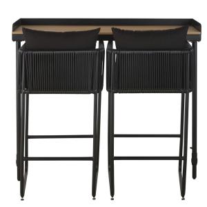 Table de balcon à suspendre bicolore et chaises de bar (x2)…