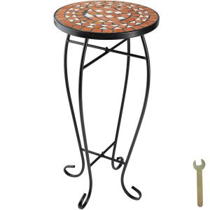 Table de balcon Acier mosaïque ciment 30x30x615cm marron te…