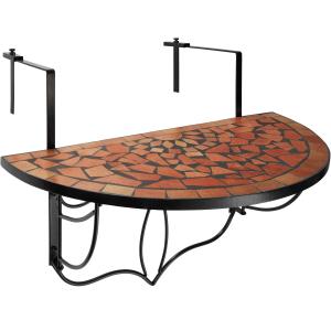 Table de balcon Acier mosaïque et ciment 75x65x62cm marron…