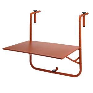 Table de balcon en métal terracotta  63x43cm