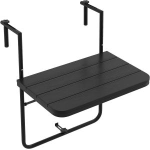 Table de balcon pliante noire 60×62.5×84 cm