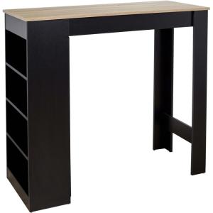 Table de bar 115x50x103 cm naturel et noir