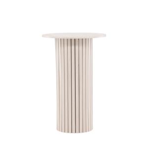Table de bar 2 personnes ronde en bois et métal - Beige